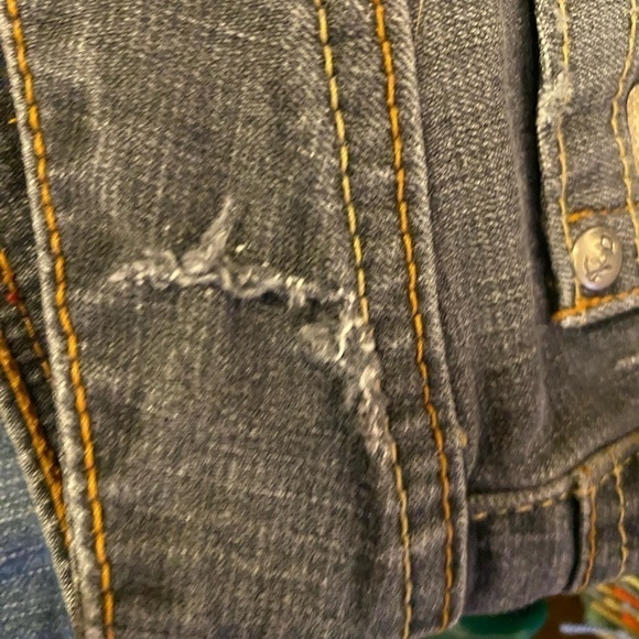 Paris Blue Distressed Ultra Mini Skirt Size 7 - Picture 6 of 13